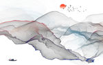 烟雾高档山水画TIF分层