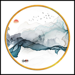 圆形现代线条画 TIF分层