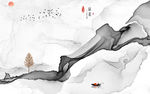 中式  烟雾线条画 TIF分层