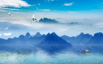 禅意写意山水画 TIF分层