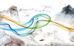 烟雾线条山水画 TIF分层