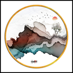 大气 水墨线条壁画 TIF分层