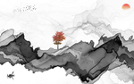灰色  手绘装饰画 TIF分层