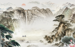 高档山水意境背景 TIF分层