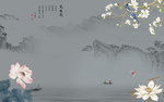 荷花山水 精品TIF分层