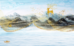 抽象山水线 条TIF分层