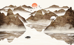 中国风山水画