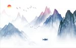 中国风水墨山水意境风景电视背景