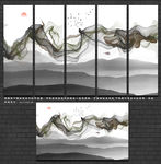 烟雾水墨画 大型高清山水画