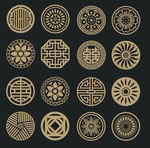 圆形古典吉祥花纹纹理