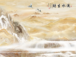 大理石纹山水