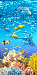 海底世界海洋鱼群3d玄关背景墙