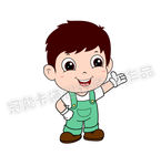 可爱小男孩矢量插图