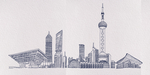 地产 上海城市线稿 手绘