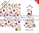 原创抽象郁金香四方连续