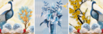 北欧怀旧花瓶孔雀平安富贵装饰画