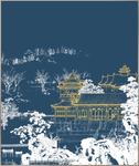 金色山水画