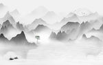 灰色风景山水画 TIF分层