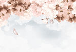 北欧小清新香槟花卉浪漫沙发电视