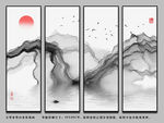 新中式山水画 水墨山水画