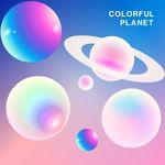 绚丽渐变星球矢量背景
