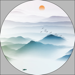 圆形山水画