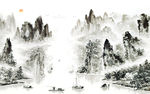 山水画 国画水墨画 TIF分层