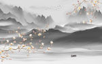高档 国画风景画 TIF分层