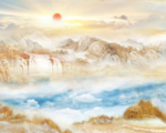 大理石纹山水