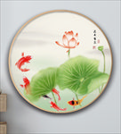 连年有余荷花鲤鱼花鸟画装饰画