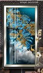 创意金箔叶子麋鹿玄关装饰画