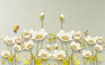现代简约3D浮雕鲜花电视背景墙