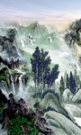 中式山水玄关画 TIF分层