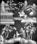 精雕图 灰度图 浮雕图 3D图
