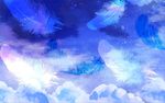 梦幻天空手绘羽毛电视背景墙