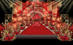 大气新中式汉式红金婚礼仪式区