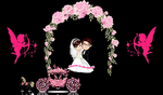 超漂亮粉色花结婚拱门拍照框