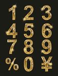 矢量金箔质感阿拉伯数字