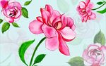现代简约水彩手绘花卉背景墙