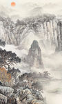 现代中式山水画 TIF分层
