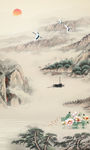 高清 中式玄关画 TIF分层