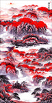 漫山红遍山水风景装饰画