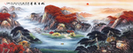 旭日东升山水画