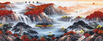 水墨画鸿运当头国画