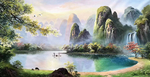 山水风景油画