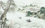 中国风淡雅水墨背景墙
