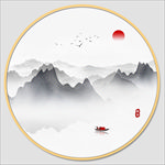 意境圆形山水