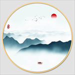圆形山水图