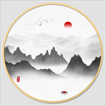 圆形水墨