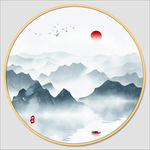 圆形山水